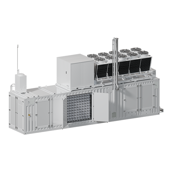 Enapter AEM Nexus 500 as an open container with all stack modules visible.